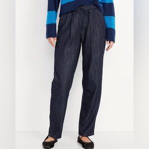 Old Navy High-Waisted Billie Straight Ankle Trouser. Dark Rinse. NWT